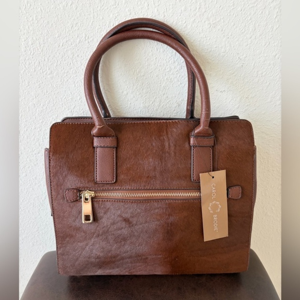 Rarities CAROL BRIDIE Brown CALF HAIR Handbag with defects